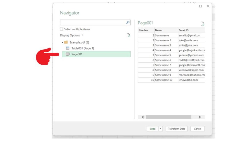 Insert Tables from PDF